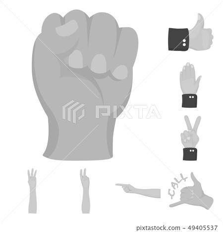 Vector design of animated and thumb logo. Collection of animated and gesture vector icon for stock. 49405537