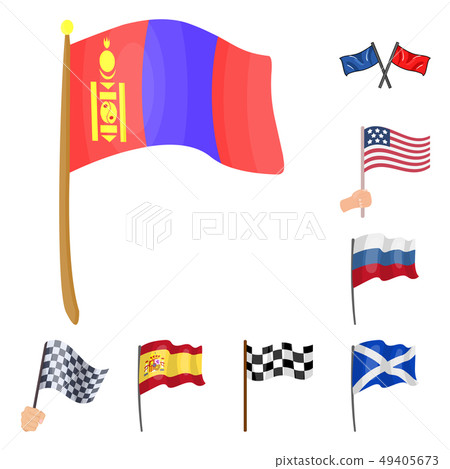 Isolated object of world and flag logo. Collection of world and ribbon vector icon for stock. 49405673