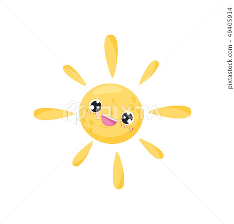 Smilling sun on white background. Summer concept. 49405914