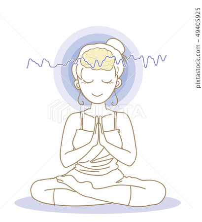 Meditation and brain waves · women 49405925