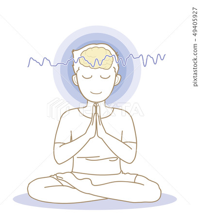 Meditation and brain waves · men 49405927