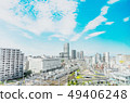 panoramic modern city skyline mix sketch effect 49406248