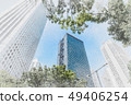 looking up view of city skyline with sketch effect 49406254
