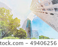 looking up view of city skyline with sketch effect 49406256