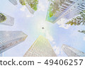 looking up view of city skyline with sketch effect 49406257