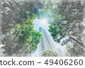 looking up view of city skyline with sketch effect 49406260