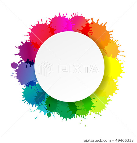 Banner With Colourful Stain Border Banner With Colourful Stain Border 49406332