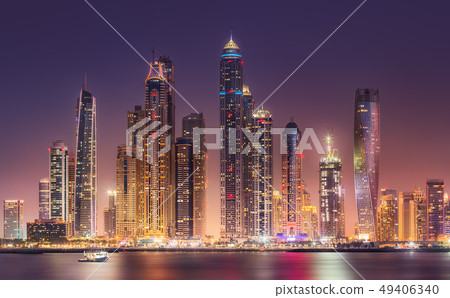 Dubai Marina bay view from Palm Jumeirah, UAE 49406340