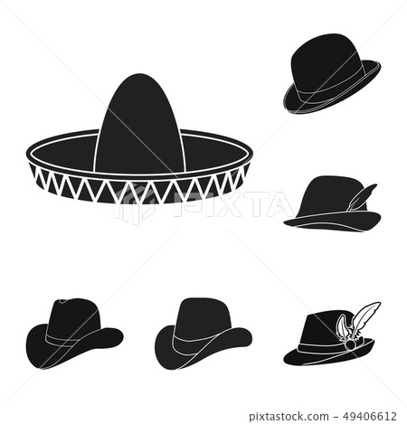 Isolated object of hat and cap icon. Set of hat and model vector icon for stock. Isolated object of hat and cap icon. Set of hat and model vector icon for stock. 49406612