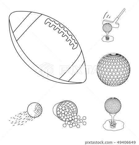Isolated object of ball and soccer symbol. Set of ball and basketball stock symbol for web. 49406649