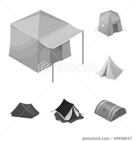 Vector illustration of tent  and camp symbol. Collection of tent  and forest stock symbol for web. 49406657