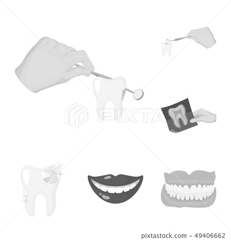 Vector illustration of tooth and happy logo. Set of tooth and whitening stock symbol for web. Vector illustration of tooth and happy logo. Set of tooth and whitening stock symbol for web. 49406662