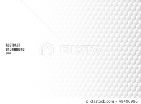 Abstract white hexagon embossed pattern background 49406986