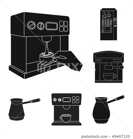 Vector illustration of coffee and machine icon.... - Stock Illustration ...