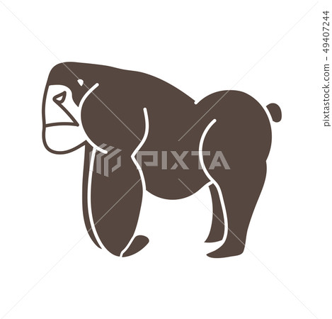 Gorilla, King Kong standing graphic vector 49407244