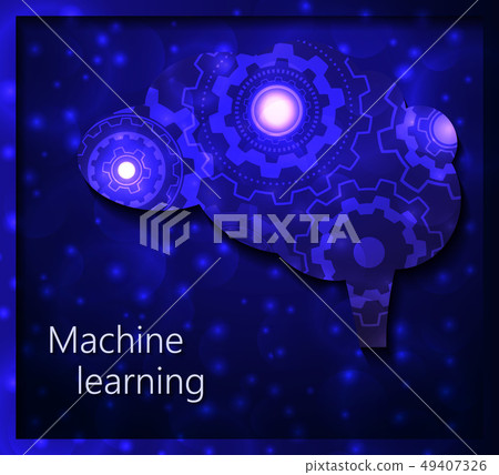 Artificial Intelligence brain with gears. EPS 10. 49407326