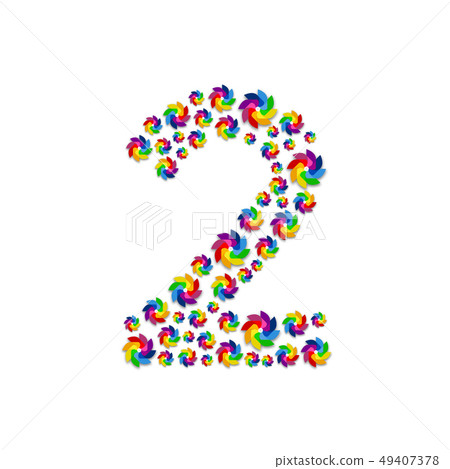 Alphabet set letter number two or 2, Turbine paper 49407378