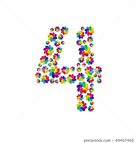 Alphabet set letter number four or 4, Turbine 49407408