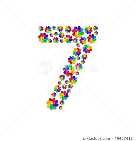 Alphabet set letter number seven or 7, Turbine 49407411