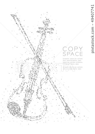 Abstract Geometric Circle dot pixel pattern Violin Abstract Geometric Circle dot pixel pattern Violin 49407741