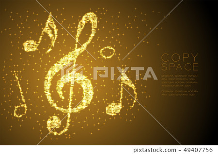 Abstract Shiny Bokeh star pattern Music note shape Abstract Shiny Bokeh star pattern Music note shape 49407756