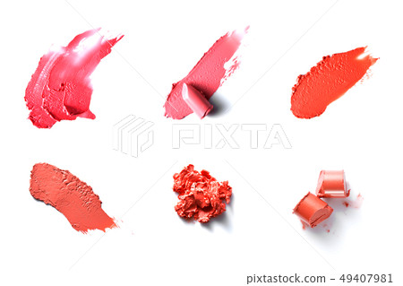 Texture image set of lipstick cosmetics 49407981