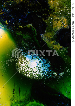 Colorful liquids mixed together to abstract shapes 49408918