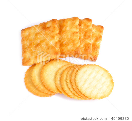biscuits crackers isolated on white background 49409280