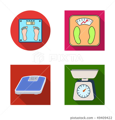 Vector design of weight and lab logo. Collection of weight and kitchen vector icon for stock. 49409422