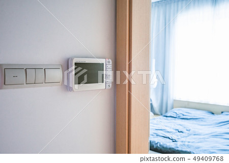 close up on intercom in the house near the bedroom 49409768