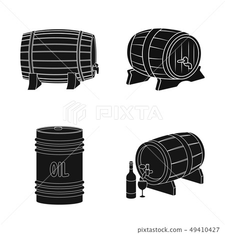 Isolated object of barrel and beer sign. Collection of barrel and keg vector icon for stock. Isolated object of barrel and beer sign. Collection of barrel and keg vector icon for stock. 49410427