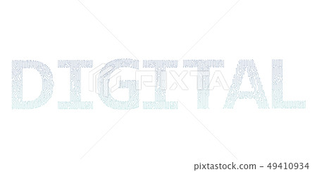 Digital line vector design on white. 49410934