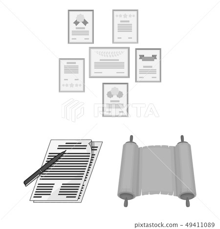 Vector illustration of folder and list icon. Set of folder and contract stock symbol for web. 49411089