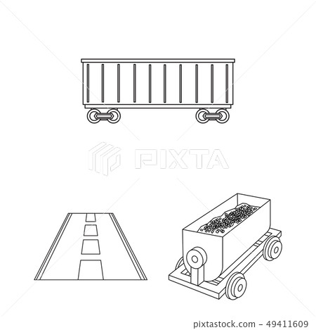 Isolated object of railroad and train symbol. Collection of railroad and way vector icon for stock. 49411609
