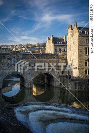 Pulteney Bridge and weir in Bath in Somerset Pulteney Bridge and weir in Bath in Somerset 49411670