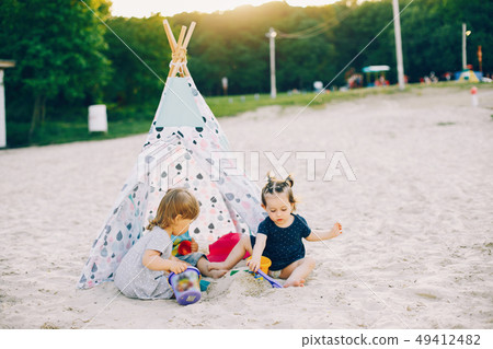 Children in a summer park 49412482