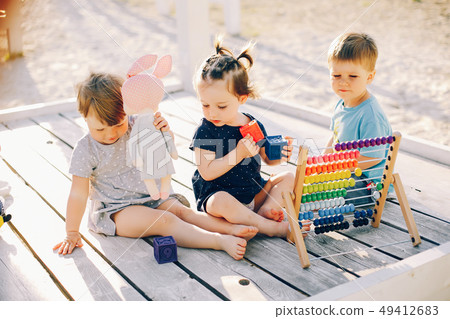 Children in a summer park 49412683