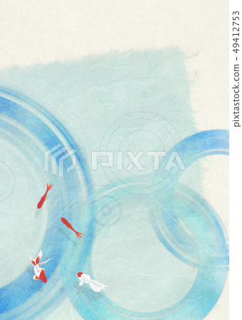 日本紙 - 日本繪畫 - 金魚 - 夏天的問候 - 涼爽的感覺 - 水 - 水波紋 日本紙 - 日本繪畫 - 金魚 - 夏天的問候 - 涼爽的感覺 - 水 - 水波紋 49412753