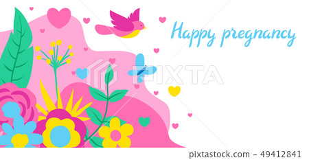 Happy pregnancy card. Baby shower invitation. Happy pregnancy card. Baby shower invitation. 49412841