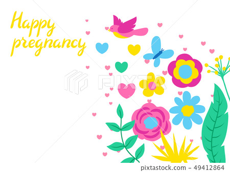 Happy pregnancy card. Baby shower invitation. Happy pregnancy card. Baby shower invitation. 49412864