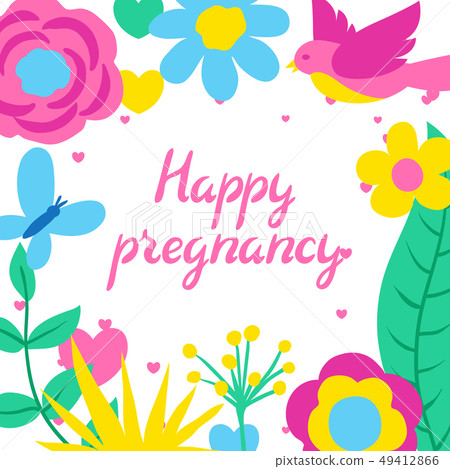 Happy pregnancy card. Baby shower invitation. 49412866
