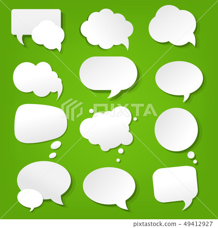 Speech Bubble Collection Green Background - Stock Illustration ...