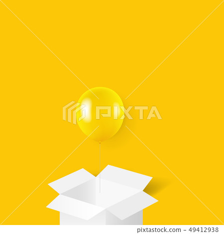 Yellow Balloons And White Box Yellow Balloons And White Box 49412938