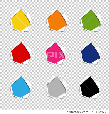 Hole Collection Torn Paper Isolated Transparent 49412977