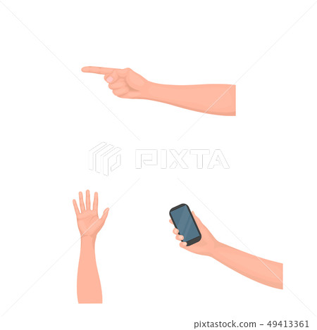 Vector design of animated and thumb icon. Set of animated and gesture stock vector illustration. 49413361
