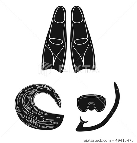 Isolated object of dive and scuba icon. Collection of dive and swim stock symbol for web. 49413473