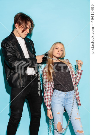 Close up fashion portrait of two young pretty hipster teens Close up fashion portrait of two young pretty hipster teens 49413499
