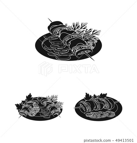 Isolated object of and grill symbol. Set of and charcoal stock vector illustration. Isolated object of and grill symbol. Set of and charcoal stock vector illustration. 49413501