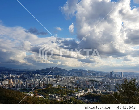 Blue sky clouds seoul autumn Blue sky clouds seoul autumn 49413642