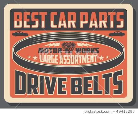 Car service, automobile drive belt parts store 49415293